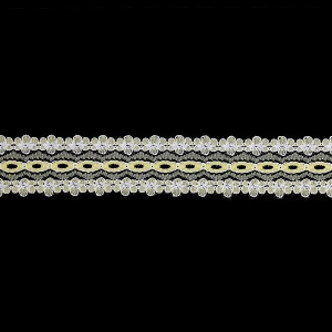 Flower Edge Eyelet Lace Per Meter 30mm Lemon